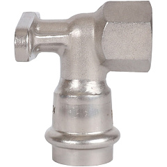 Угольник настенный Rommer с креплением 22х1/2 ВПр-ВР, нержавеющая сталь