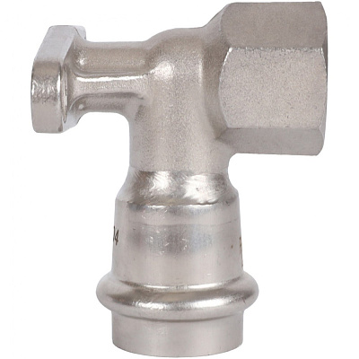 Угольник настенный Rommer с креплением 22х1/2 ВПр-ВР, нержавеющая сталь