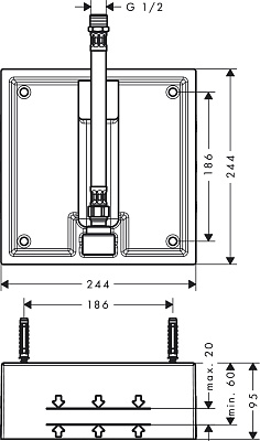 Скрытая часть душа Hansgrohe Raindance Air 260x260 26471180
