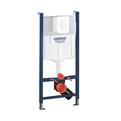 Комплект инсталляции Grohe Solido Compact 4 в 1 с подвесным унитазом Lecico Perth и панелью смыва Skate Air, белый (39116000)