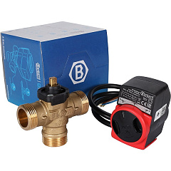 Зональный клапан Stout компактный 3-ходовой, сервопривод 230V, с кабелем 1м, НР 1, Kv 8 (SVM-0170-300125)