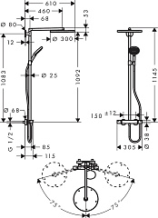 Душевая колонна Hansgrohe Raindance Select Showerpipe 300 27114000