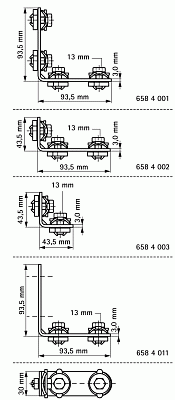 Уголок Walraven BIS RapidRail 90гр., короткий/короткий (40 х 40 мм), 2 монтажных гайки