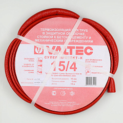 Теплоизоляция трубная VALTEC Супер Протект 15 мм (4 мм), красная