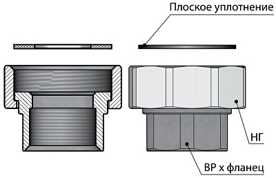Комплект переходников Meibes Victaulic  1 1/2”НГ х 1"вр (2шт/комплект) (ME 66305.1)