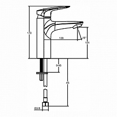 Смеситель для раковины Jacob Delafon ELITE, без донного клапана, хром