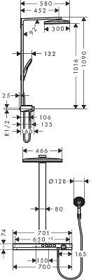 Душевая колонна Hansgrohe Rainmaker Select 460 3jet Showerpipe 27106400