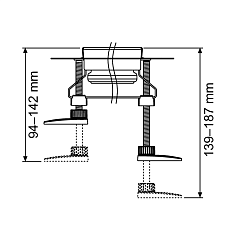 Комплект опор TECE TECEdrainline, 4 x 94 -142 мм