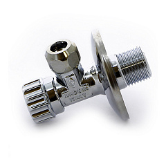 Кран шаровой Bugatti MINNESOTA 861 угловой для смесителей с розеткой, 1/2 x 10мм, хромированный