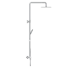 Душевая система Cersanit BRASKO (смеситель термостатический) 3 режима шланг 150 металл