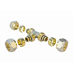 Тройник Valfex для труб PE-RT/Al/PE-RT, обжимной 32