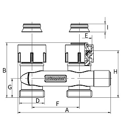 Узел нижнего подключения Flamco D2/50 прямой, G 3/4 НР x G 3/4 НР