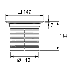 Декоративная решетка TECE TECEdrainpoint S, 150 мм, с фиксаторами, в стальной рамке