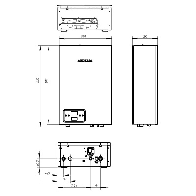 Электрический котёл отопления одноконтурный настенный Arderia Е4 (2202208)
