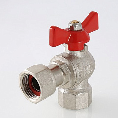 Кран шаровой VALTEC угловой с накидной гайкой и внутренней резьбой 1 х 1