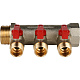 Коллектор Stout с шаровыми кранами 1x1/2 с 3 отводами, красный, SMB 6200 011203