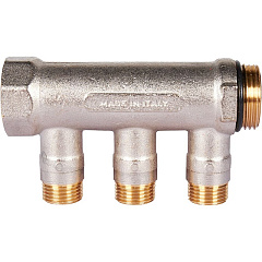 Коллектор Stout с шаровыми кранами 1x1/2 с 3 отводами, красный, SMB 6210 011203