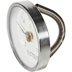 Термометр Stout биметаллический накладной с пружиной, Dn 63 мм, 0...120С, 1 -2