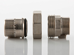 Сгон VALTEC разъемный 1 наружная резьба, никелированная латунь