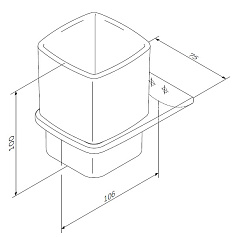 Стакан AM.PM Inspire 2.0 стеклянный с держателем A50A34300