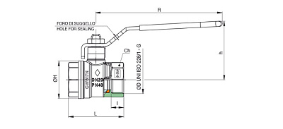 Кран шаровой RB (Rubinetterie Bresciane) UNI-SFER 1510 1/2 ВВ рычаг стальной