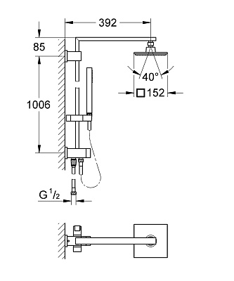 Душевая колонна Grohe Euphoria Cube 150 27696000