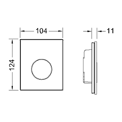 Лицевая панель TECE TECEloop Urinal, пластик, белая, клавиша хром глянцевый