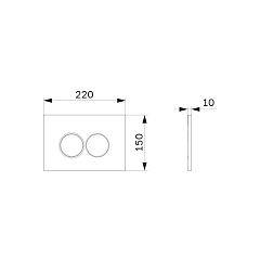 Клавиша смыва AM.PM ProC L, для инсталляции пластик, белый глянцевый