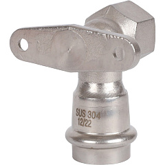 Угольник настенный Rommer с креплением 22х1/2 ВПр-ВР, нержавеющая сталь