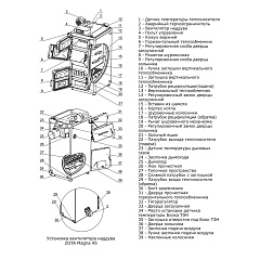 Твердотопливный напольный котел отопления, длительного горения ZOTA MAGNA 60