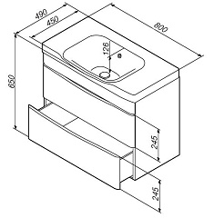 База под раковину AM.PM Like M80FHX0802WG подвесная, 80 см, белый