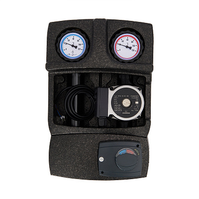 Насосная группа HOOBS , DN25 (1 вр х 1 1/2 нр), с 3-х ход. клапаном, с насосом GRUNDFOS UPSO25-65, с сервоприводом