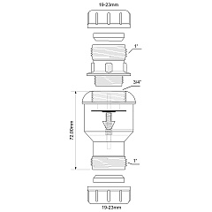 Клапан обратный вертикальный McAlpine 19-23 мм компрес., прозрачный TUN5-CL