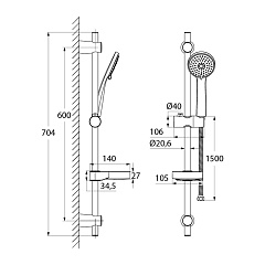 Душевой гарнитур IDDIS Cuba