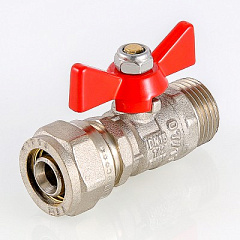 Кран шаровой VALTEC под обжим, рукоятка бабочка 16х1/2 нар.