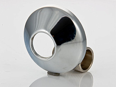 Эксцентрик VALTEC с декоративной чашкой 3/4 х 1/2 наружная резьба, никелированная латунь