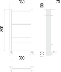 Полотенцесушитель водяной Terminus Контур П7 300х800