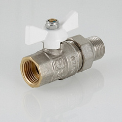 Кран шаровой VALTEC Base с полусгоном 1/2 ВН, белый, прямой