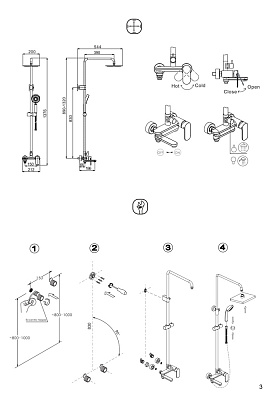Душевая колонна Bravat Opal F6125183CP-A-RUS