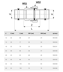 Соединение Viega Prestabo разъемное 22 мм, модель 1160