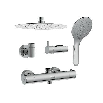 Душевая система Cersanit BRASKO (смеситель термостатический) 3 режима шланг 150 металл