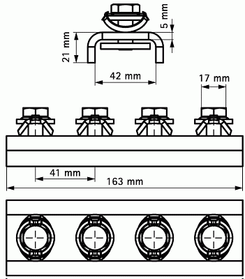 Соединитель Walraven BIS RapidStrut U-образный G2 (BUP1000), (163 x 42 мм), 4 монтажные гайки