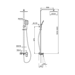 Душевая система IDDIS со смесителем и верхним душем, черный, Bild