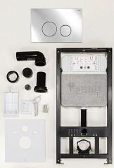 Комплект инсталляции РЕХАУ NOVAFLOW с панелью смыва NOVA ORB 001 круглые клавиши, пластик, хром, глянцевый (19101061001)