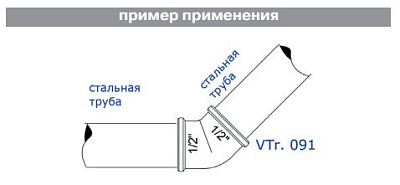 Угольник VALTEC 3/4 внутренняя резьба, 45 градусов, никелированная латунь