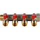 Коллектор Stout с шаровыми кранами 3/4x1/2 с 4 отводами, красный, SMB 6200 341204
