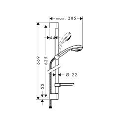 Душевой гарнитур Hansgrohe Crometta 85 Vario, 65 см, хром