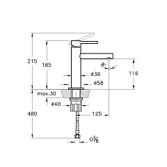 Смеситель для раковины Vitra Origin, средний, медный