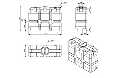 Емкость ЭкоПром SK 2000 литров, синий
