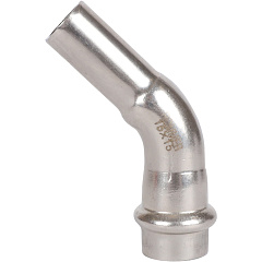 Угольник Rommer пресс 15 однораструбный, 45 градусов ВПр-НПр, нержавеющая сталь